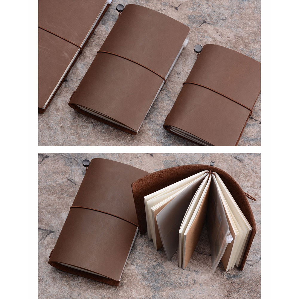 

Wax & Oil Leather Notebook Travel Journal 6 Colors 4 Sizes Retro Style DIY Handmade Black Green Books Notebooks Festival Gift
