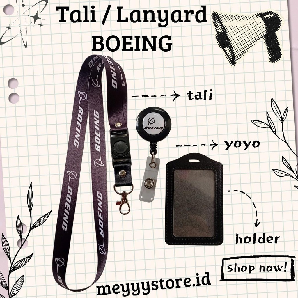 

READYYY Tali Gantungan ID CARD / Lanyard BOEING [STOCK MELIMPAH] Termurahhh Harga Grosir!