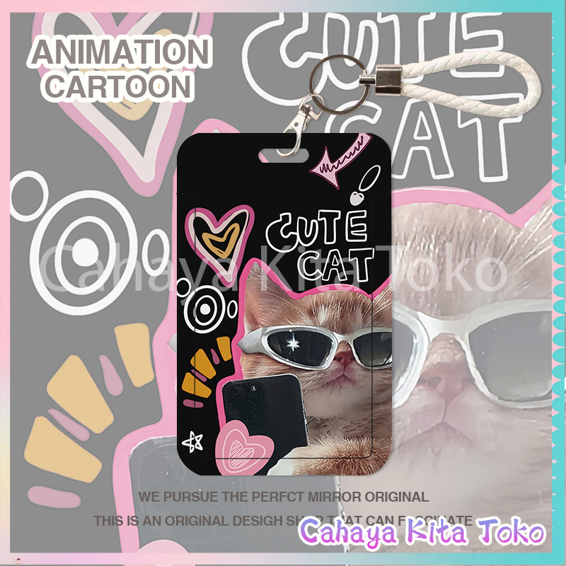 

ID CARD HOLDER/SARUNG KARTU/pesanan Hadiah Khusus/SUPPORT HARGA GROSIR/Kucing yang santai sedang memfotonya sendirinya