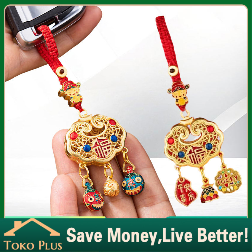 KEN Gantungan HP Kunci Feng Shui Gantungan Kunci China Style Hp Strap Hoki Dewa Rezeki Gantungan