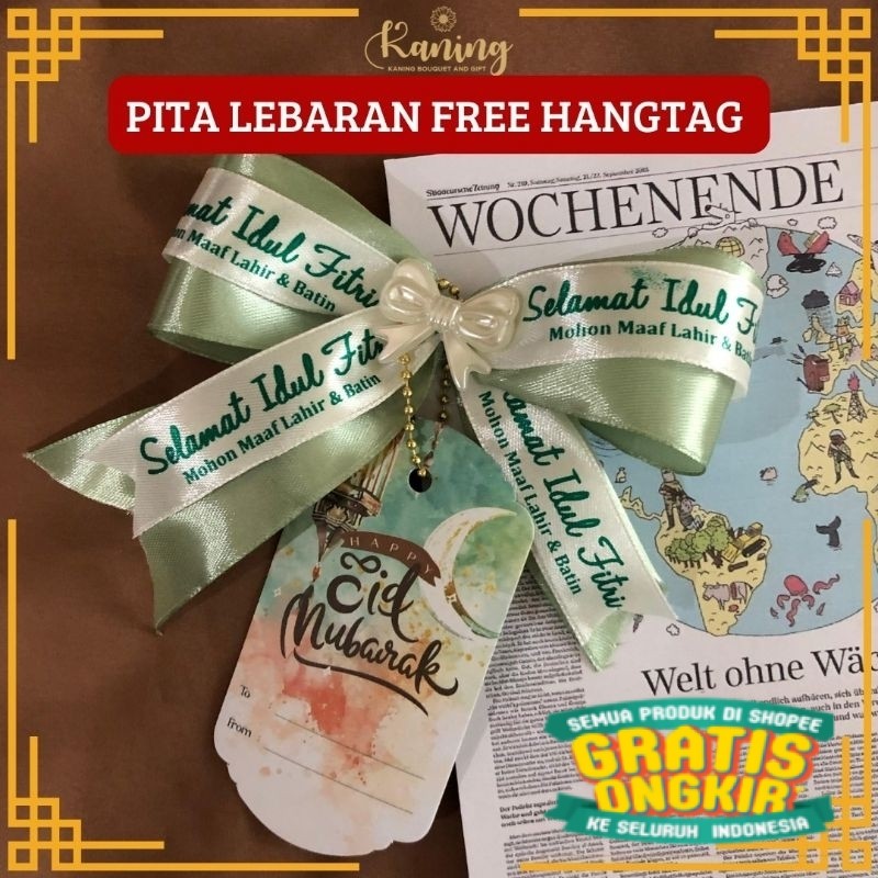 

[ READY STOK ] Pita Satin Hampers Selamat Idul Fitri / Pita satin jadi siap pakai / Pita Lebaran / Pita Idul Fitri/ keluarga oleh oleh