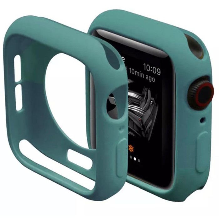 [N E W] Rubber silicon bumper Case apple watch iwatch 42mm 44mm 40mm IWO 8 TPU - pine green, 38mm