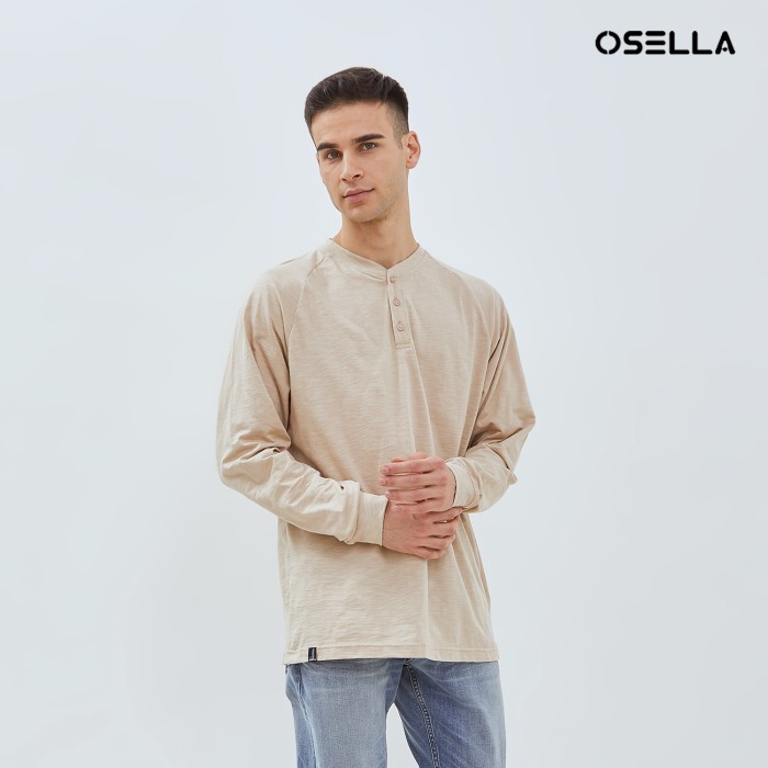 Osella Zacky Long Sleeve Henley Top 20775001 | Kaos Lengan Panjang Pria
