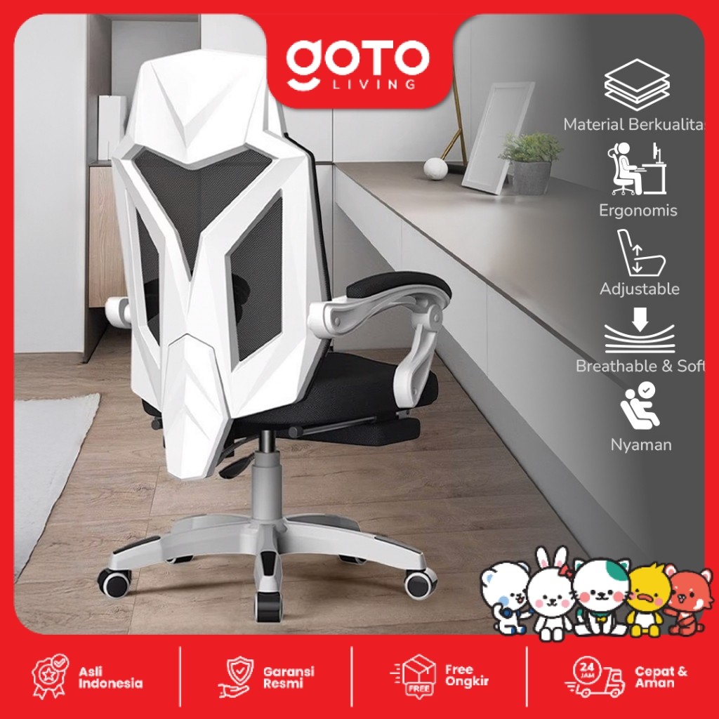 Goto Archon Kursi Gaming Kerja Komputer Game Belajar Chair Ergonomis