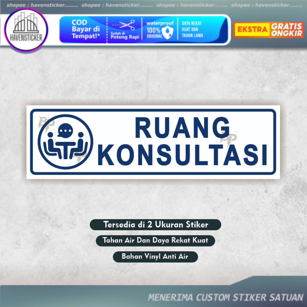 

Stiker Ruang Konsultasi - Stiker Rumah Sakit - Stiker Konsultasi - Stiker Puskesmas - Stiker Klinik
