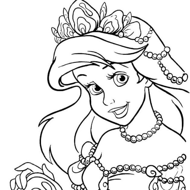 

10 LEMBAR kertas mewarnai, GAMBAR MEWARNAI tema PRINCESS ARIEL
