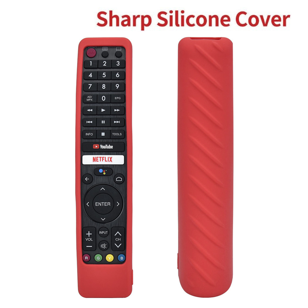 Sharp GB WJSA pelindung remote tv warna hitam/merah sarung silikon remote tv Menebal dan anti jatuh 