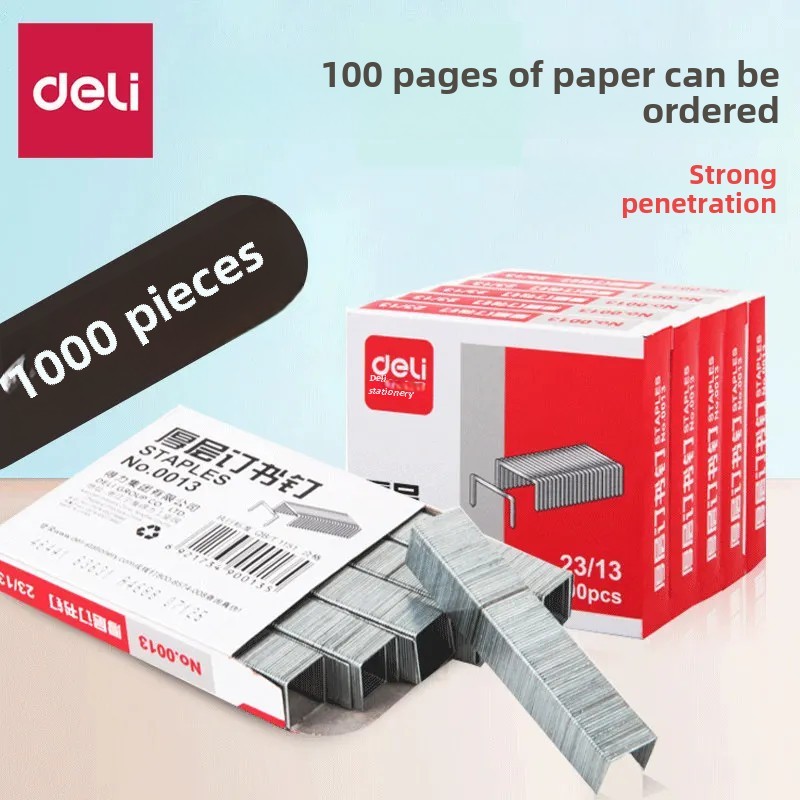 

Delight 0013 Heavy Duty Thick Layered Stapler Nails For Binding 60 To 80 Pages Reliable Fastening 1000 Pieces