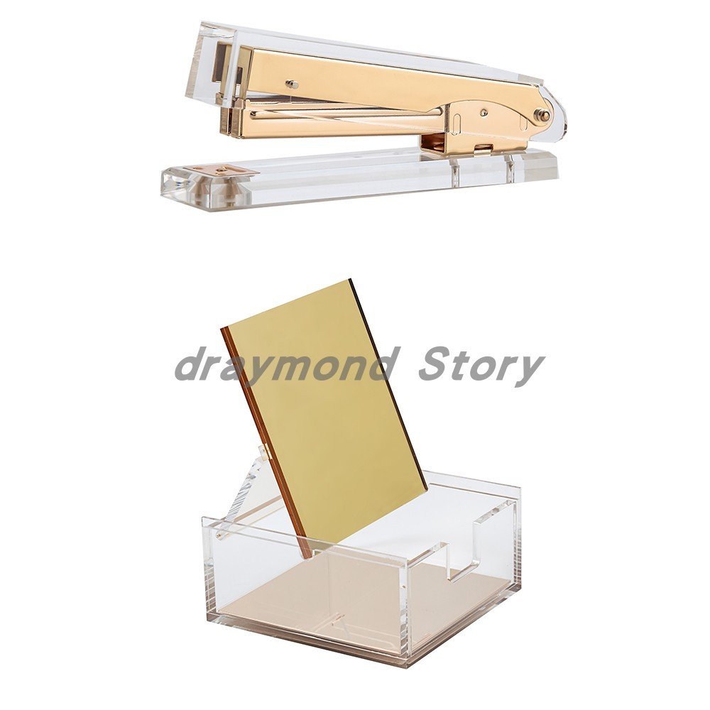 

gold acrylic Gold Mirror box and Stapler stationery student office supplies transparent metal Stapler