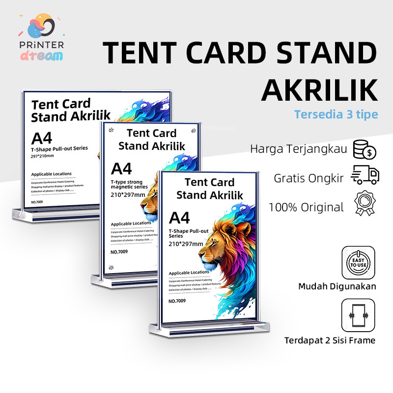 

(COD)Tempat Brosur A4 Magnetik1.5mm / Akrilik Tent Card Portrait - Tipe L Magnetik/Tempat Brosur A4