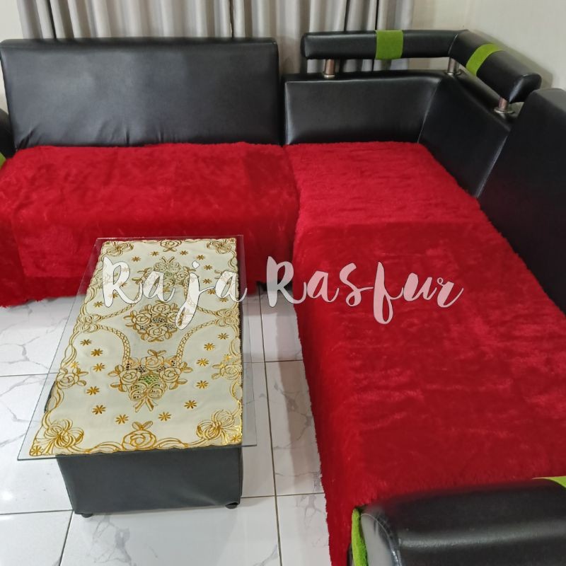 Alas sofa bulu ukuran 85x100cm / Alsa kursi sofa bulu / Alas kursi bulu rasfur