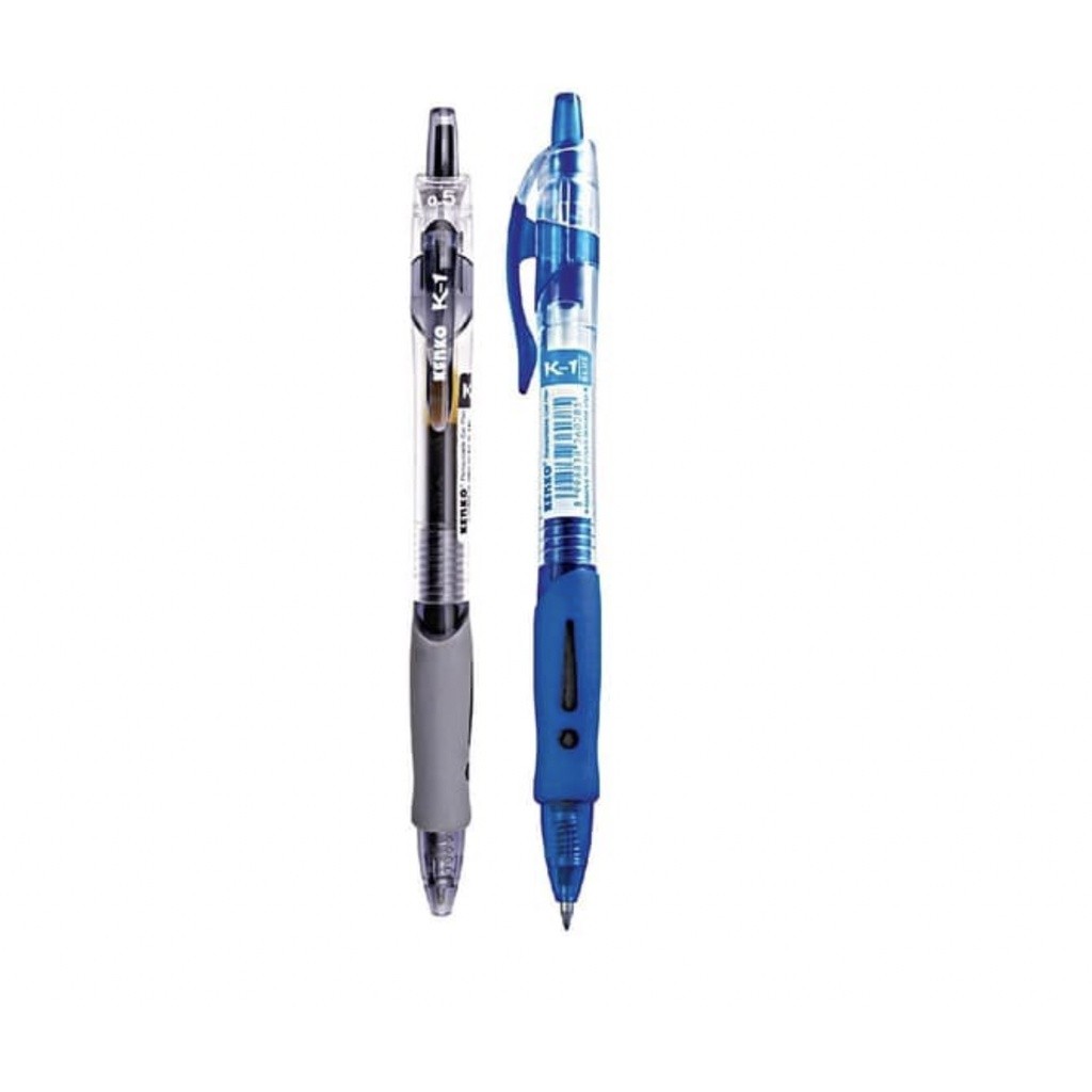 

RB KENKO Gel Pen K-1 Retractable Pulpen Pena Bolpoin Hitam Biru Merah Kenko 1PACK : 12PCS ATK