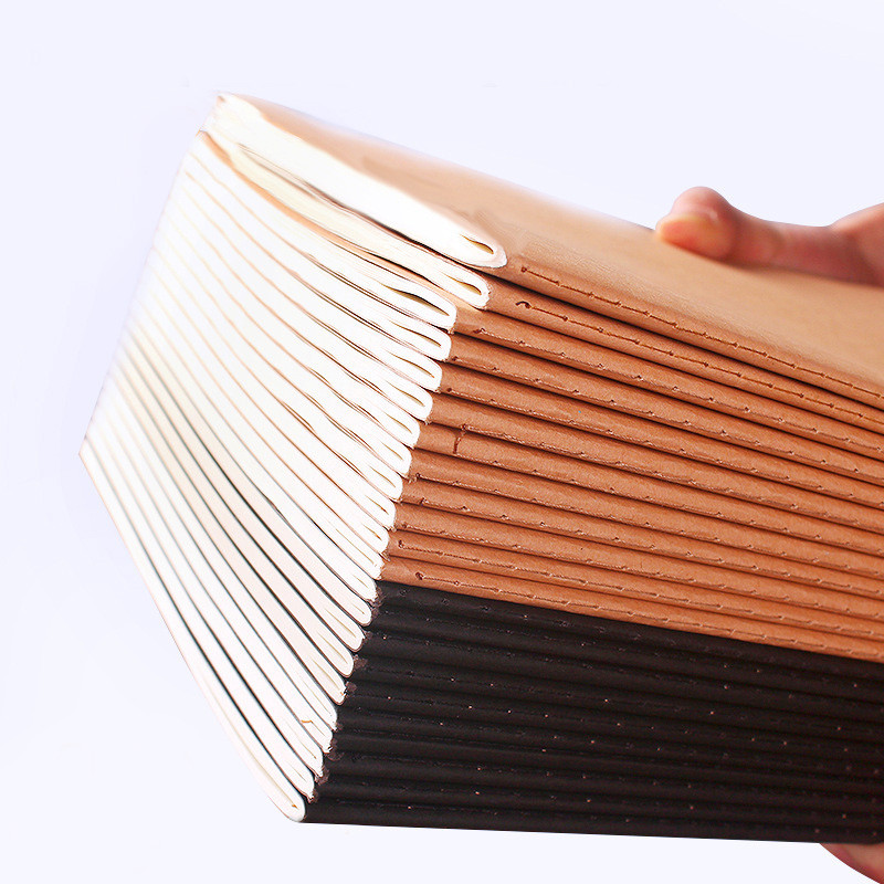 

5Pcs A5 Notebook,36 Sheets/72 Pages/Book,Kraft paper And Black Cover,Office Study Notes Supplies QP-09