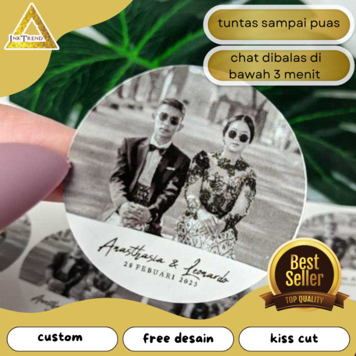 

INKA 2-4 Stiker Wedding Souvenir Sticker Custom Ucapan Nikah Acara Pernikahan Free Desain