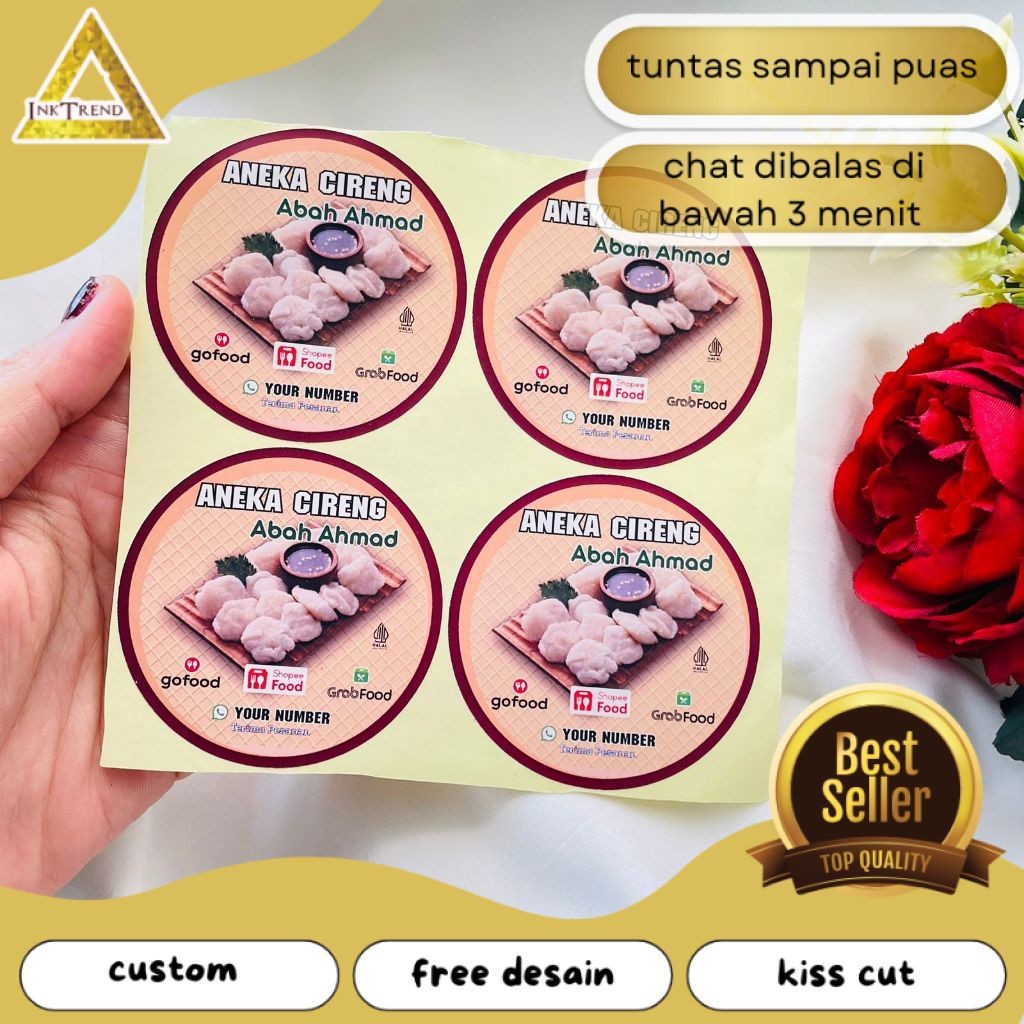 

INKA 2-4 Sticker Print Chromo Cireng Cilok Cibay Stiker Label Bulat PerAcian Free Desain Custom