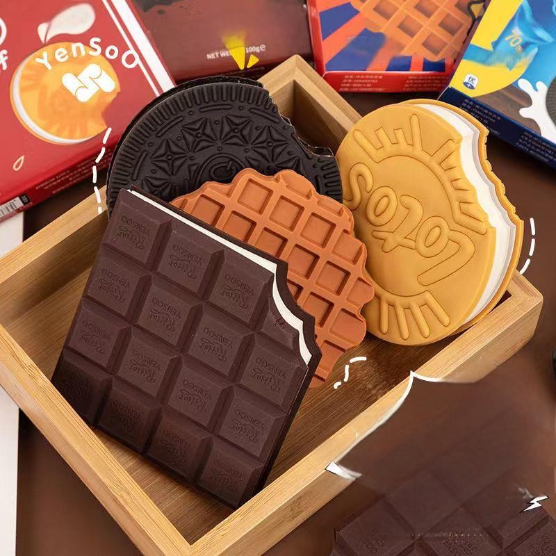 

Chocolate Fragrance Styling Notebook, Creative Mini Portable Notebook-Biscuit, Contains 80 pages of paper（With Packaging Box)