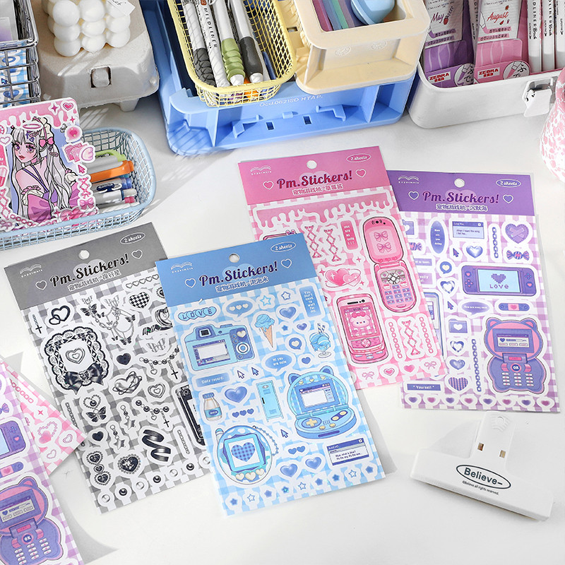 

2pcs Cute Girls heart accessories series Decorative Sticker Scrapbooking DIY Idol Album Stickers Personalized Kawaii Stationery