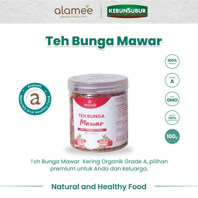 

ALAMEE Teh Mawar Rose Bud Flower Tea Bunga Organik Kering Dried Premium kebunsubur