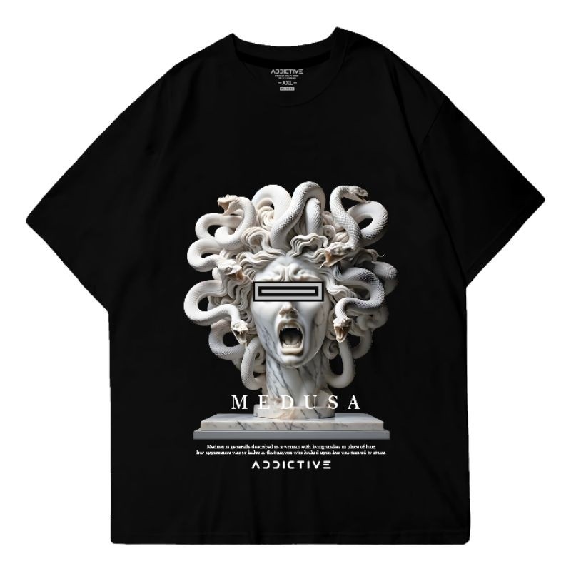 Addictive Premium Oversize T-Shirt - Medusa, Kaos Atasan Pakaian Cotton Combed