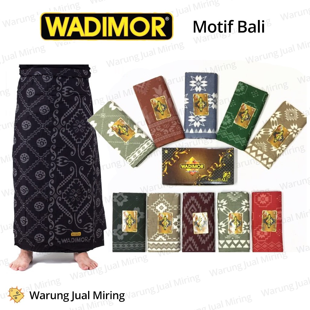 Sarung WADIMOR Motif Bali Pria Kain Tenun Samping Songket Batik Tradisional Premium Dewasa Laki Cowo