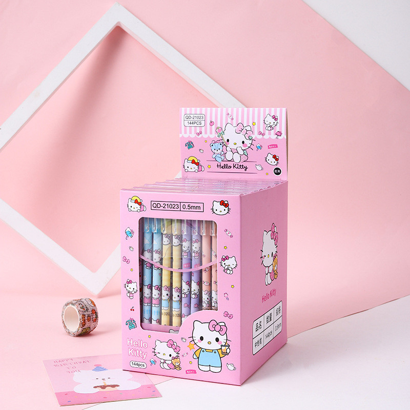 

Sanrio 12pcs Gel Pen Kuromi Pochacco Students Kawaii Stationery Write Pens 0.5 Black School Kids Office Signature Write a Gift