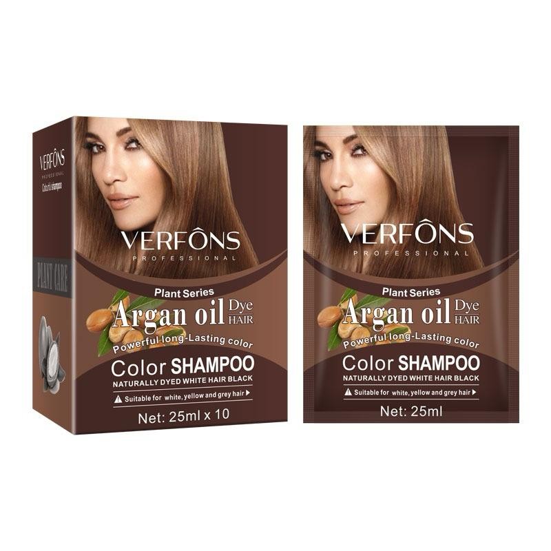 Shampo Pewarna Rambut Argan Oil / VERFONS Mokeru Sampo Semir Rambut Hitam