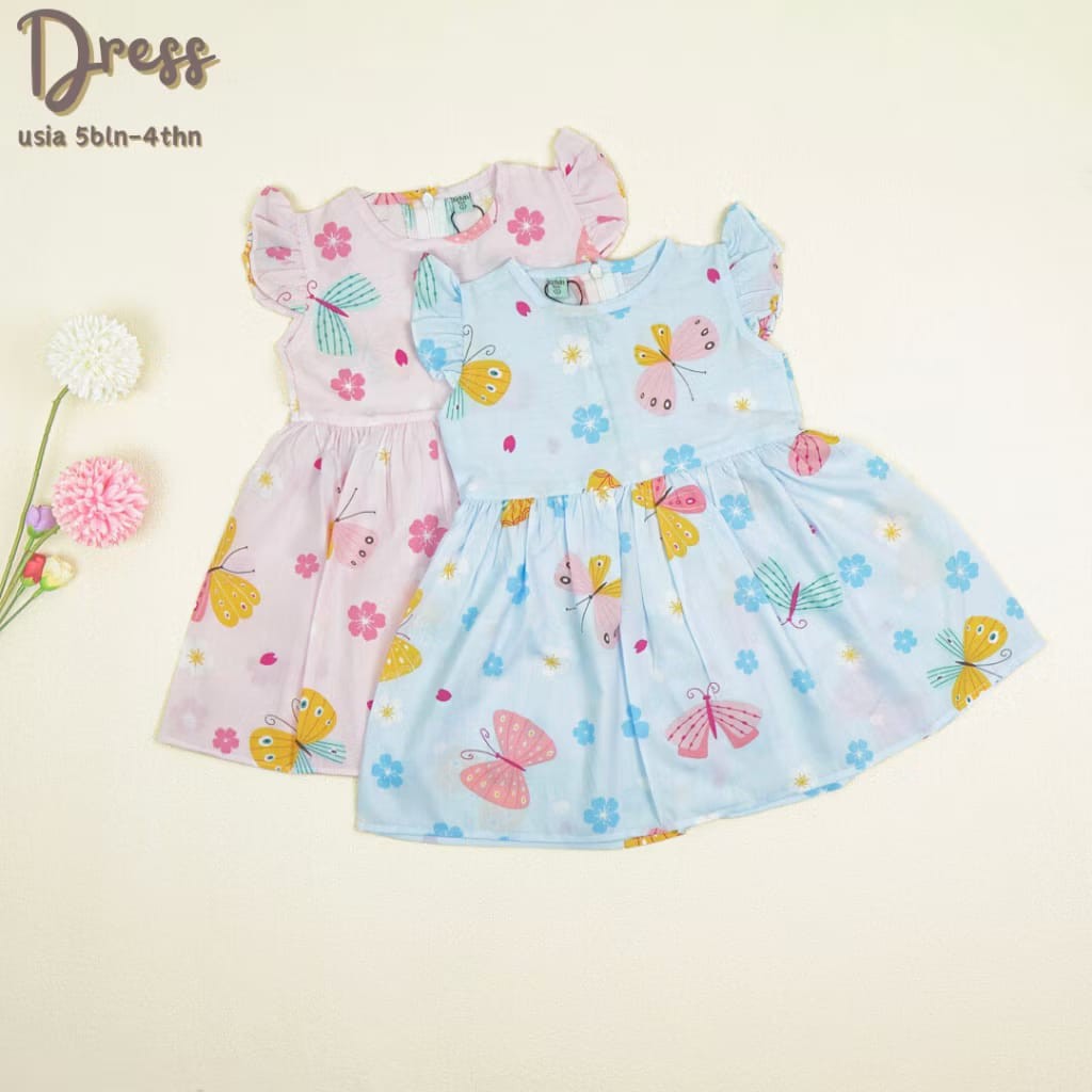 LITTLE BARI - KELVIN KIDS - DRESS MOTIF  - Anak Perempuan Umur  1-4 TAHUN