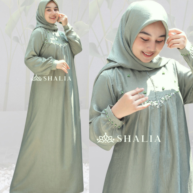 Shalia Hijab | HUMAIRA Dress Santorini Premium Gamis Payet Busui Mewah SET Hijab Termurah FREE BROS
