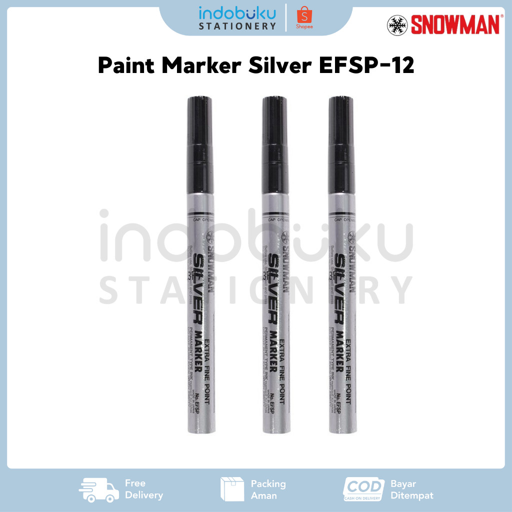 Paint Marker Silver Snowman EFSP-12 / Spidol Silver Kecil Snowman FSP-12
