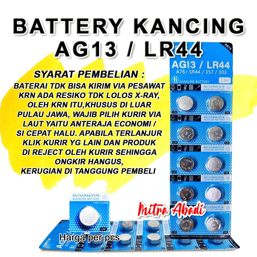 Baterai / Batre Kancing LR44 LR 44 DC 1.5V