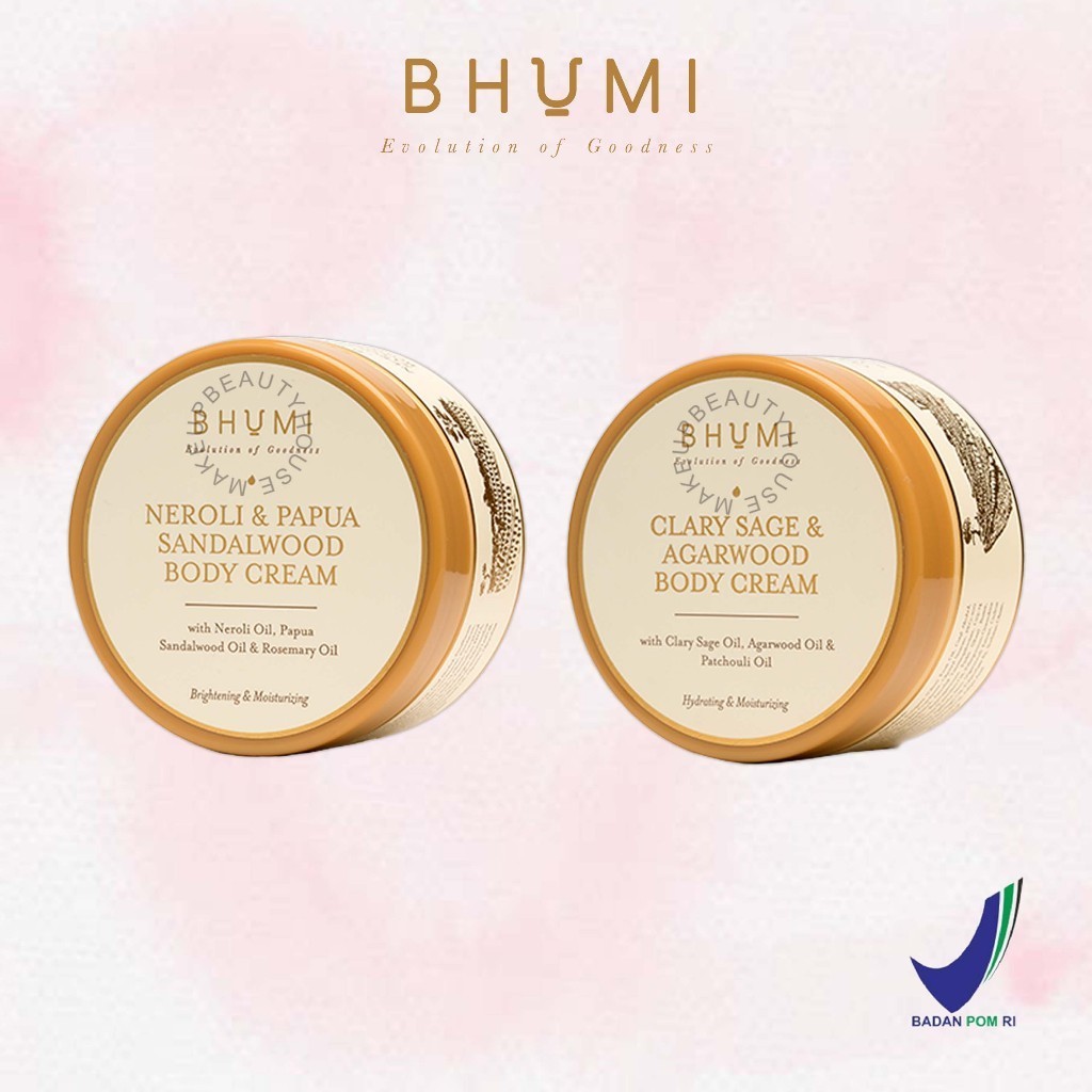 BHUMI Body Cream Clary Sage & Agarwood | Neroli & Papua Sandalwood 100g