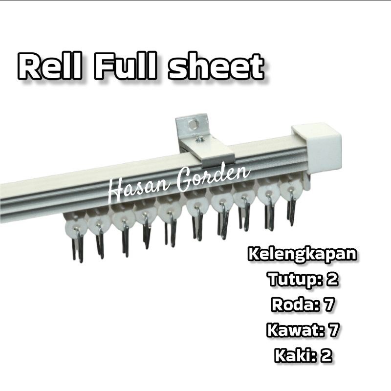 Batang Rell Tiang Rel Pipa Gorden Aluminium Kotak Besi Vitrase Model Cantolan Kawat Biasa Fullset