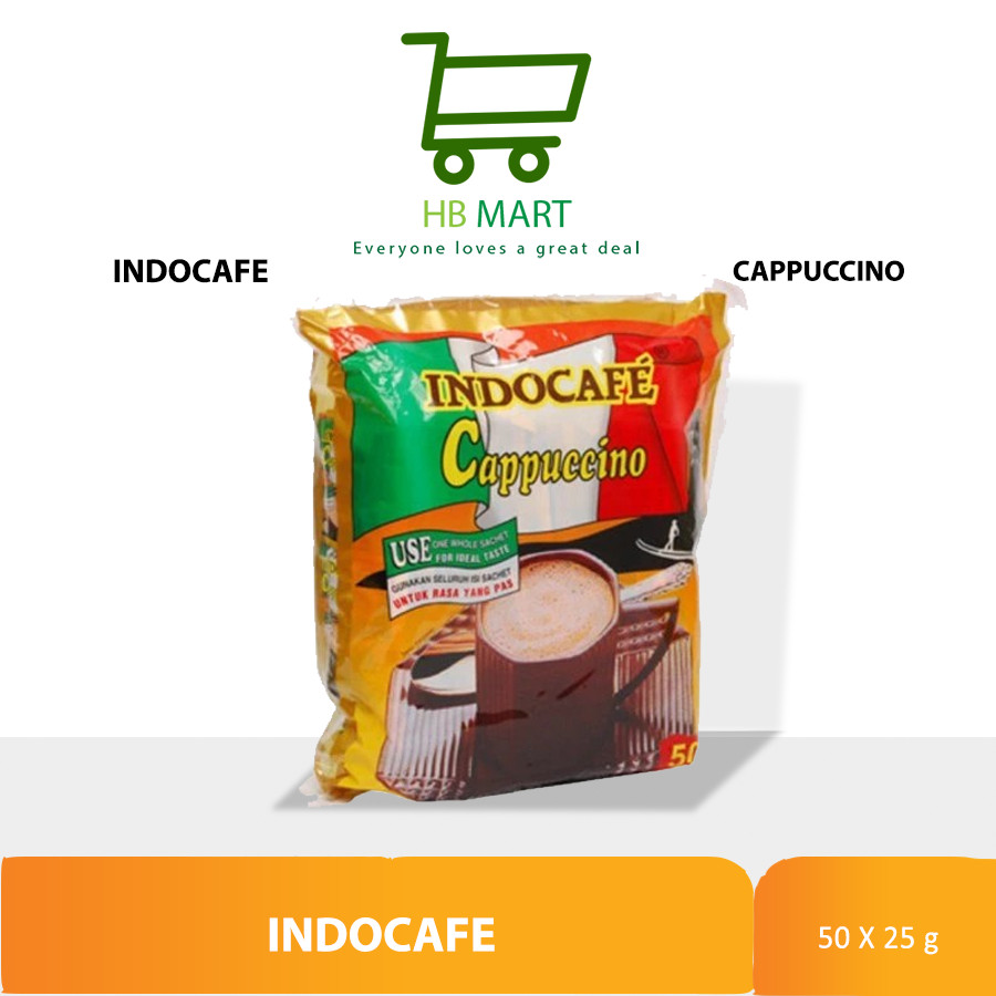 

BUBUK KOPI INDOCAFE CAPPUCCINO BAG 50'S X 25GR