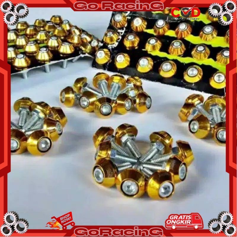 baut ukuran kunci 10 L cocok untuk variasi baut body harga 1pcs - GR