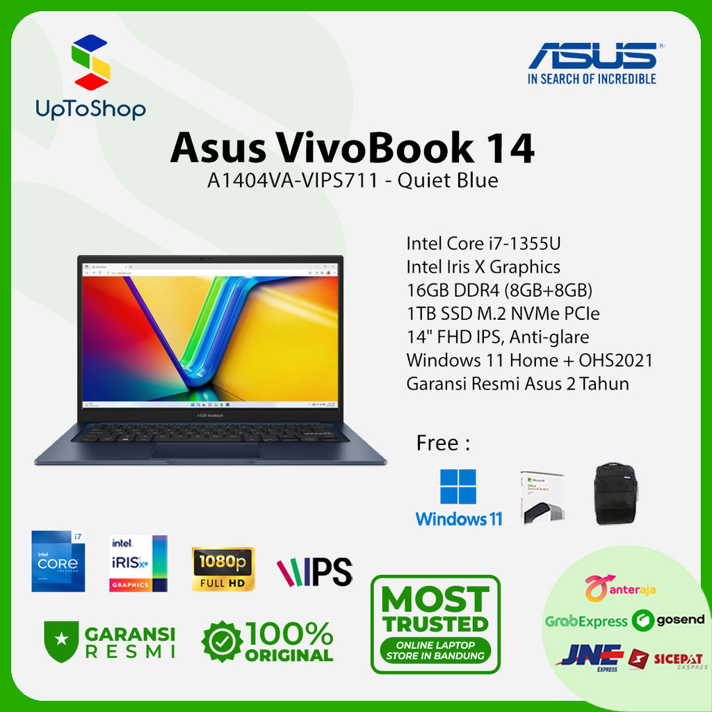 Asus VivoBook 14 A1404VA Core i7-1355U 16GB 1TB 14" W11+OHS21