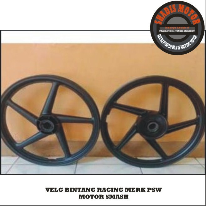 Velg Bintang Motor Merk PSW Ukuran 140/160 Ring 17 Motor Smash Warna Hitam Velg Palang Motor Depan B