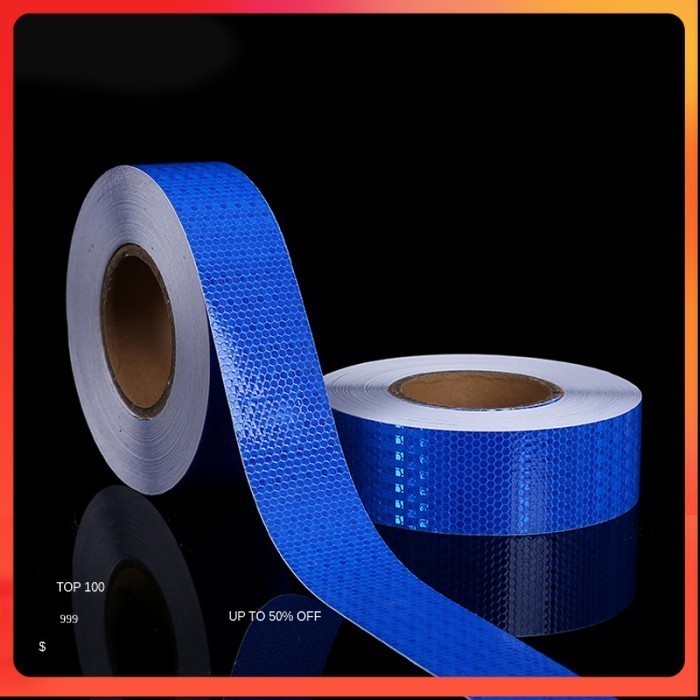 

TaffPACK Stiker Reflektor Mobil Pemantul Cahaya 40M 50mm - Blue