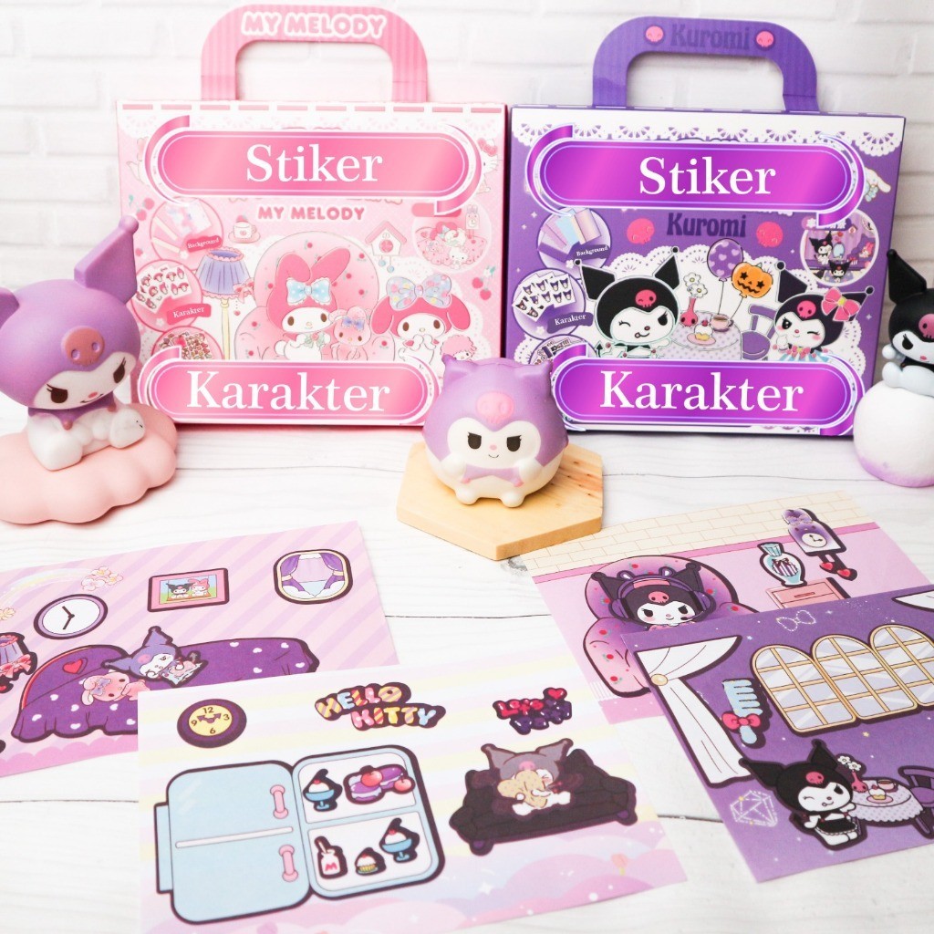 

Sticker Lucu Motif Sanrio Kuromi My Melody Momo Lotso