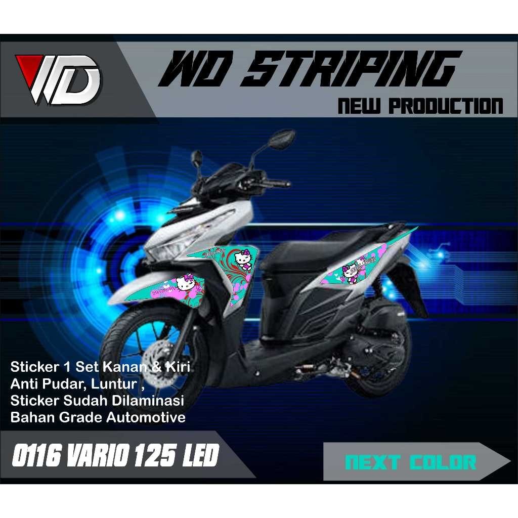 0116 Stiker striping motor honda vario 125 led list variasi karakter hello kitty lucu