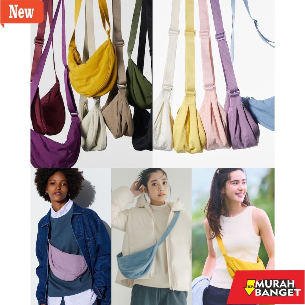 Tas selempang wanita keren- Uniqlo Round Mini Shoulder Bag