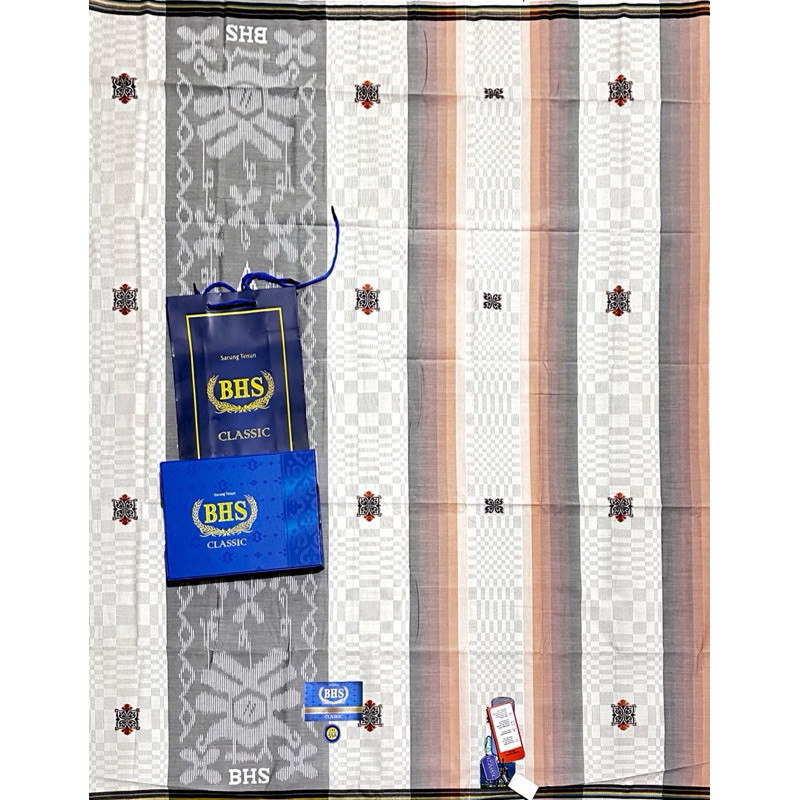 PROMO AWAL BULAN Sarung BHS Classic Gold Silver Songket Hitam Putih Istimewa | Sarung BHS Classic SK