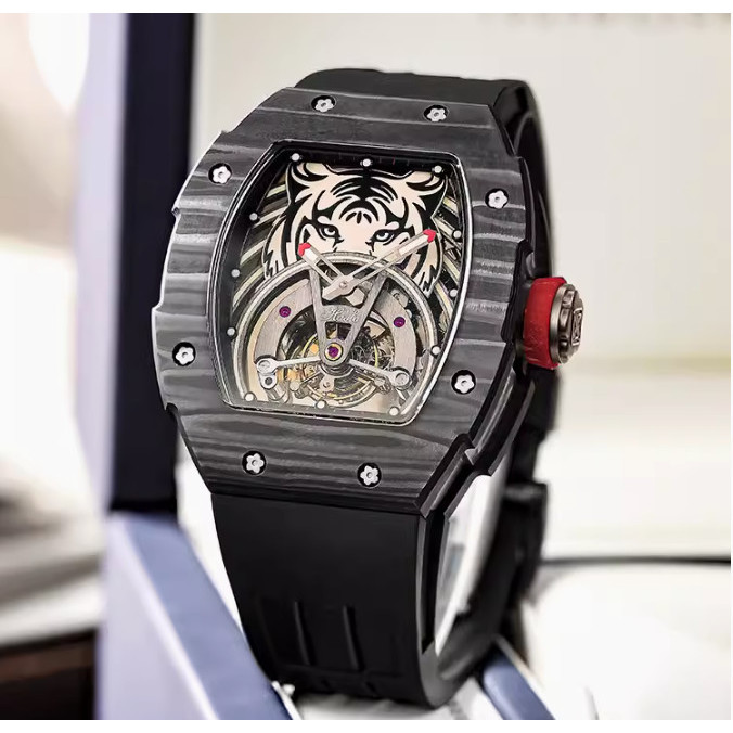 HAOFA TOURBILLON WATCH SAPPHIRE CARBON FIBER TOURBILLON TIGER 1903