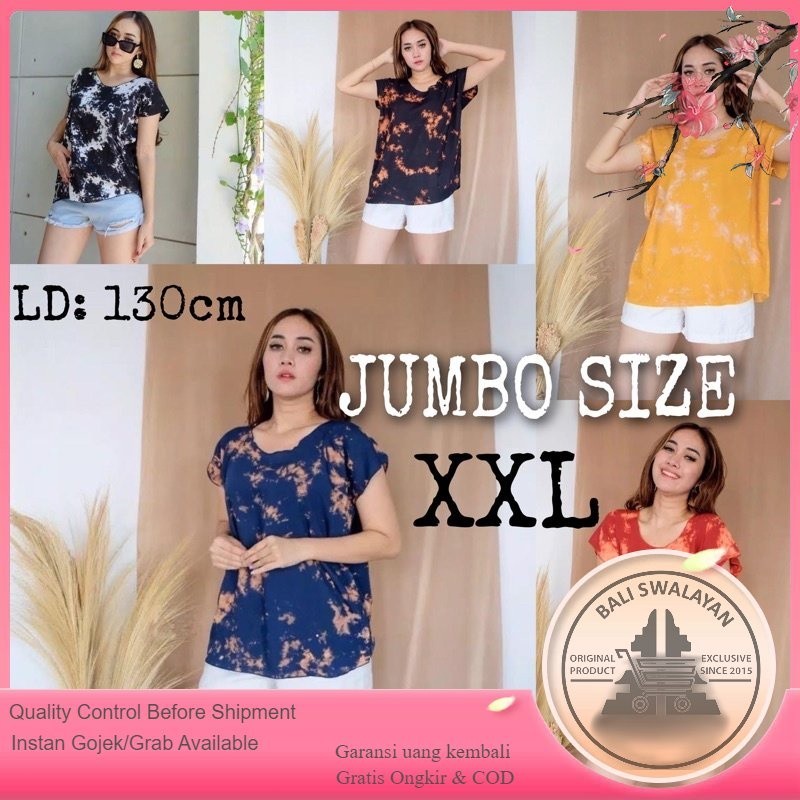 Kaos Wanita Oversize Jumbo Tie Dye | Baju Bali Big Size