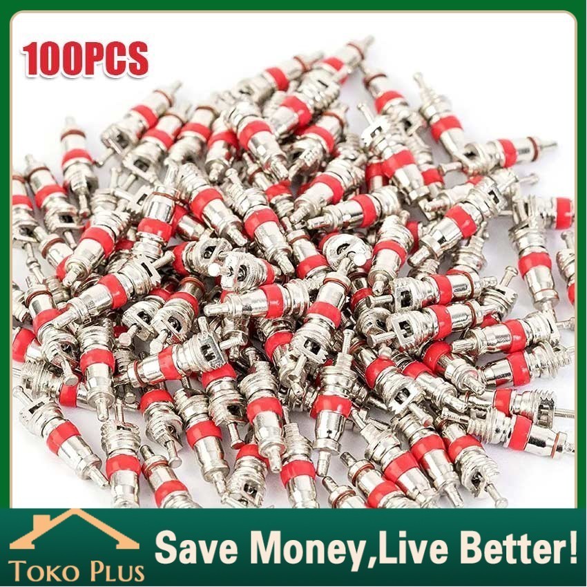 100Pcs Spuyer Isi Pentil Ban Mobil Motor Sepeda Universal / Tutup Pentil Ban Sepeda / Isi Pentil Ban