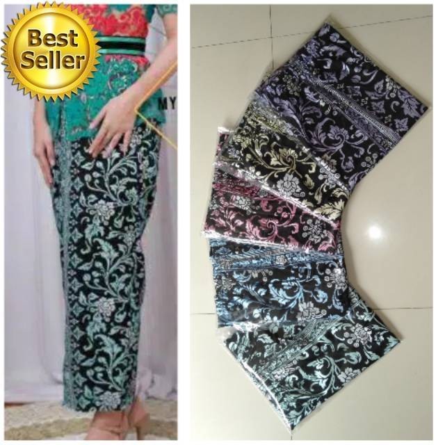 Rok katun print bakung panjang bali model kamen jadi