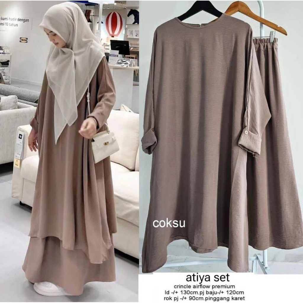 Setelan Baju Rok Wsnita Promo Oneset 1 Bju Oneset Hariraya Set Wanita Lebaran Seyelan Cod 2026 Setce