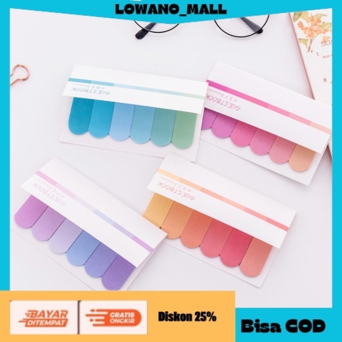 

[[BEST QUALITY]] TERLARIS 120 Lembar Sticky Notes Note Polos Pastel Annotate Pembatas Buku SUNSET COD