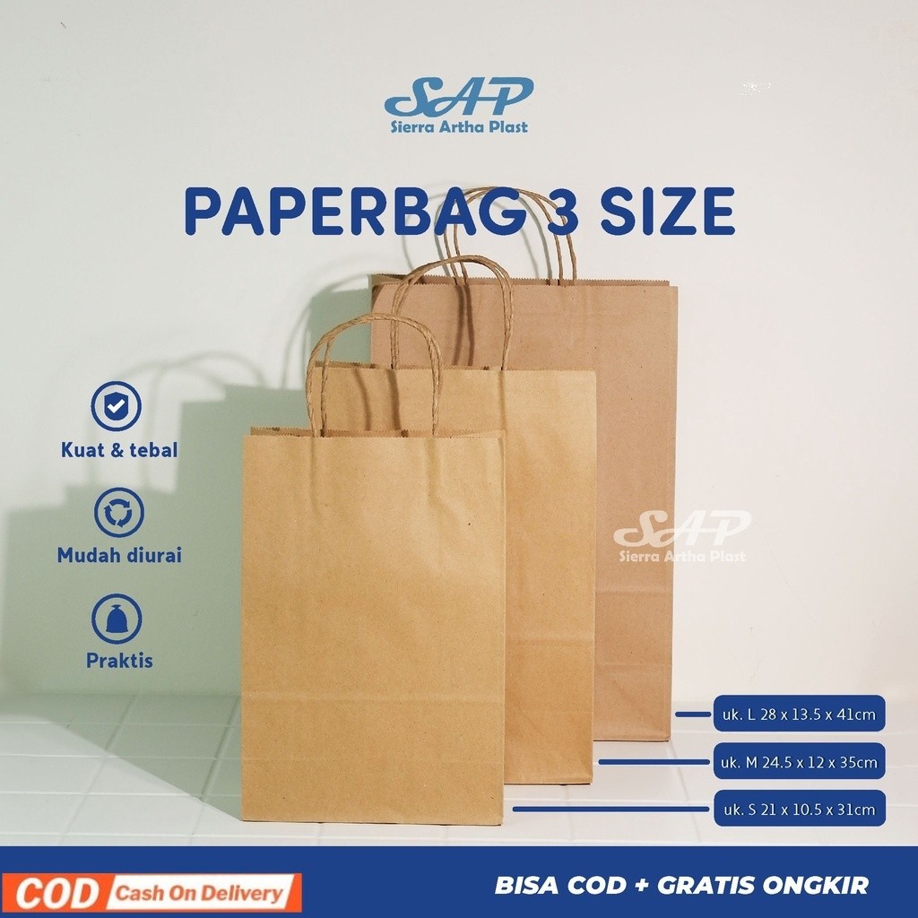 

Paper Bag Polos Tali Kertas | Paper Bag Polos Coklat | Paper Bag Kraft | Paper Bag Kado | Paper Bag Souvenir Packaging Olshop