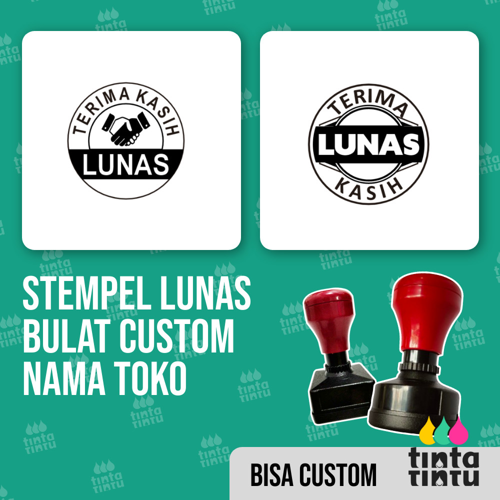 Stempel Lunas Bulat Custom Nama Toko