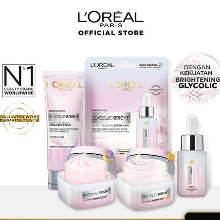 - L'OREAL LOREAL Paris Glycolic Bright Glowing Skincare Series
